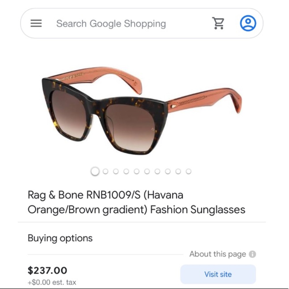 Rag and Bone Cat eye sunglasses